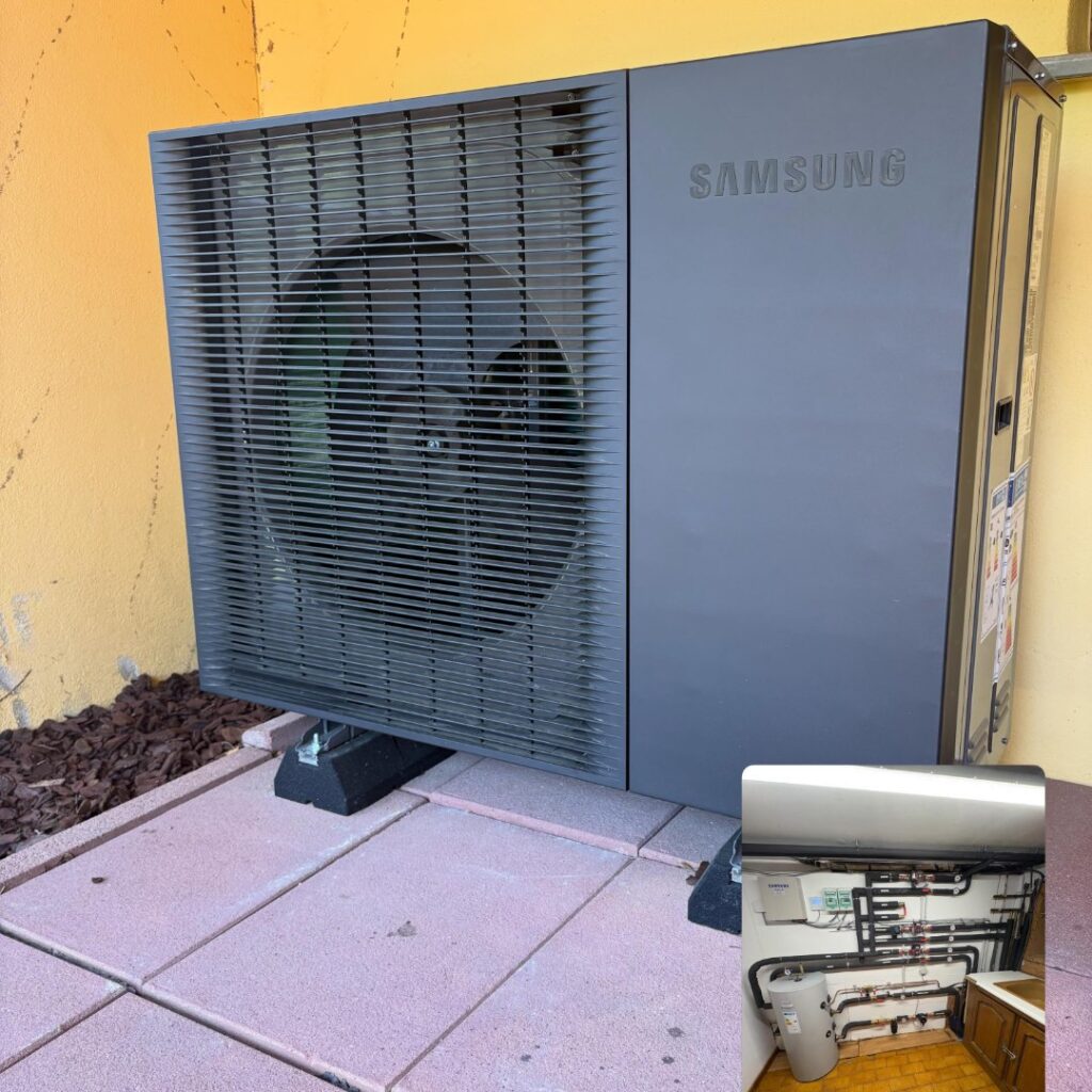 Groupe extérieur de la pompe à chaleur haute température SAMSUNG installée à Metzeral